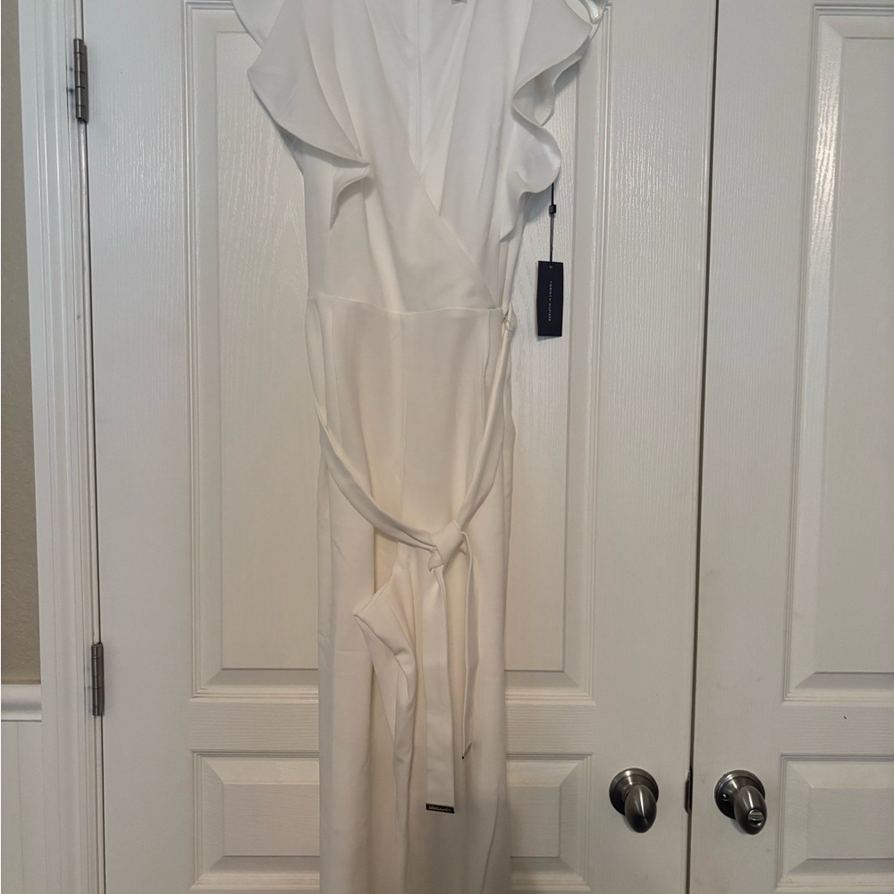Tommy Hilfiger Cream Maxi Dress with Ruffle Sleeves